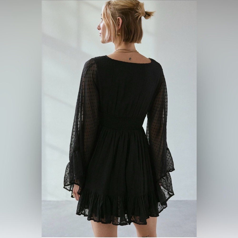 Urban Outfitters Kimchi Blue Abby Ruffle Bell Sleeve Mini Dress - Picture 3 of 8